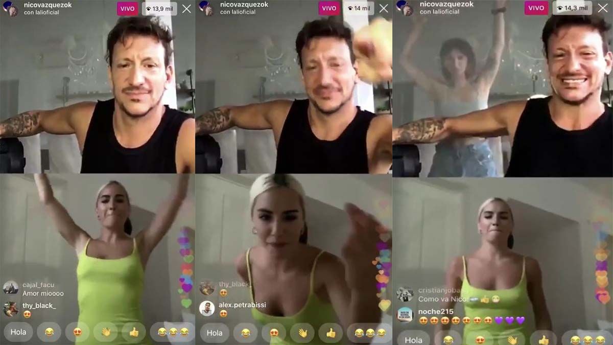 Lali Espósito se metió en un vivo de Nico Vázquez en Instagram y fue furor con su exótico baile