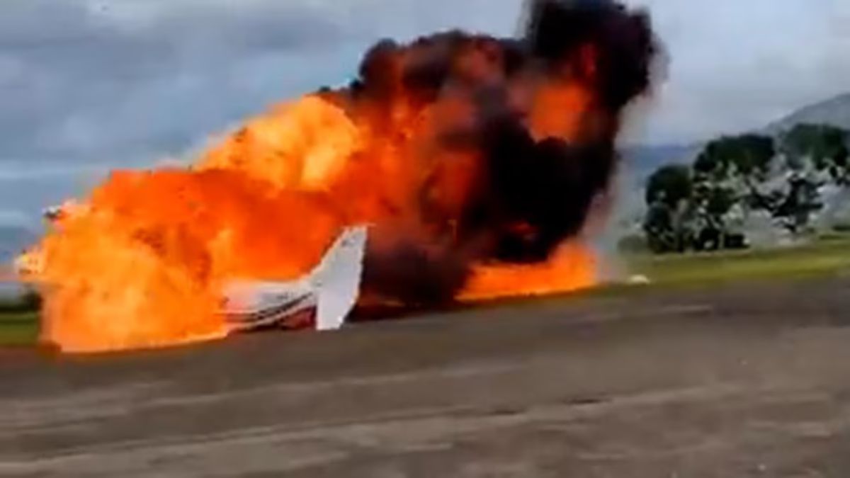 Así quedó el avión tras el accidente fatal.