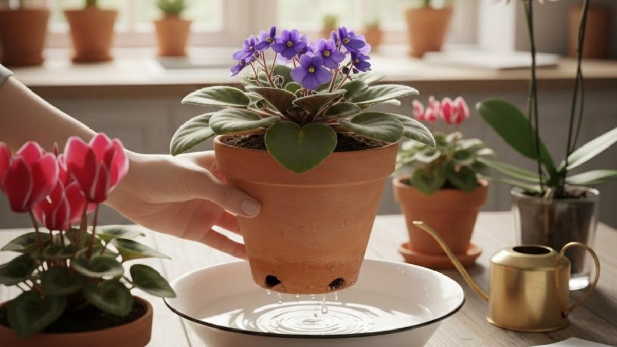 El riego por inmersión o invertido es ideal para las plantas de interior.&nbsp;