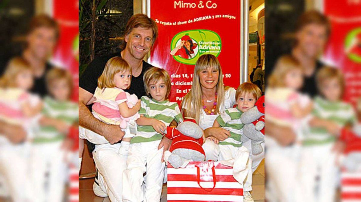 Verónica y Horacio junto a sus niños.