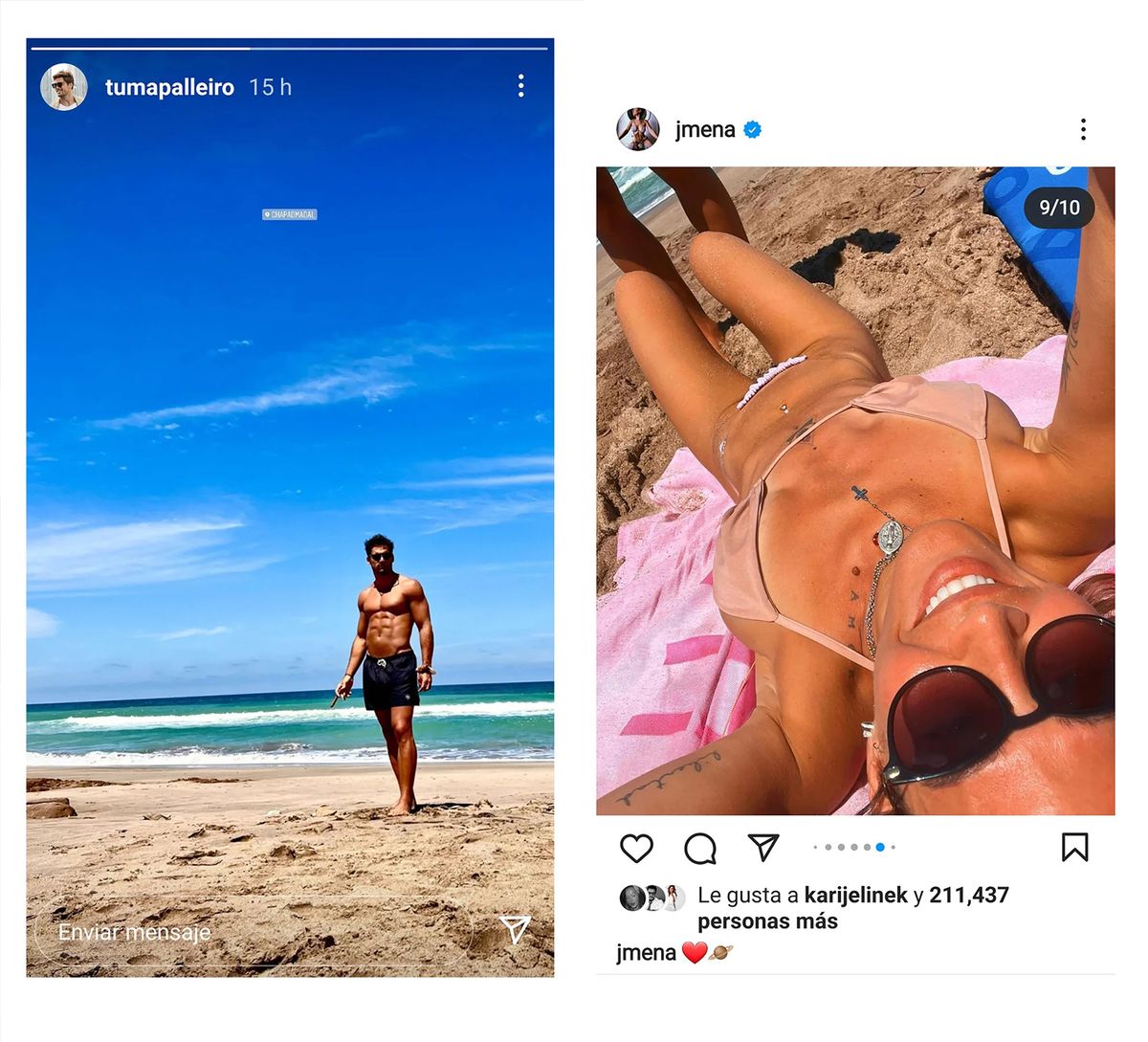 Imágenes que evidenciarían un romance.