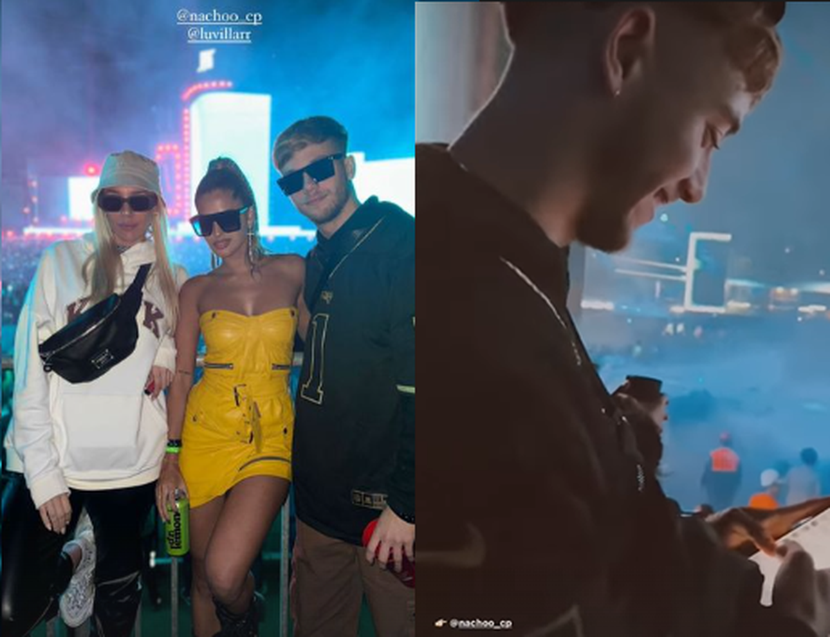 Nacho Castañares, junto a su novia la Tora, dijo presente en el show de Bizarrap.