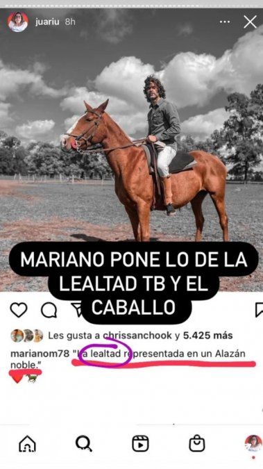 Juariu identificó que Silvina Escudero y Mariano Martínez se dedican guiños