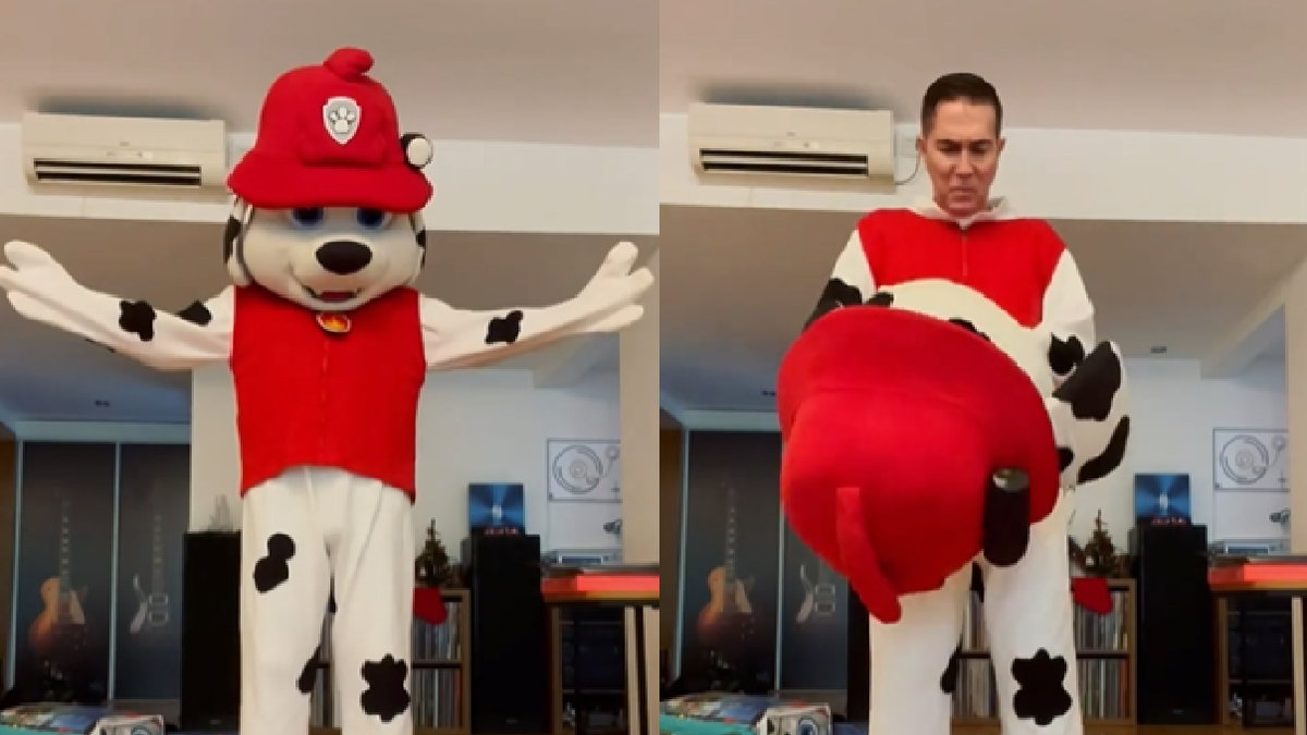 El periodista&nbsp;se disfraz&oacute; de&nbsp;Marshall,&nbsp;el m&iacute;tico perro simp&aacute;tico de&nbsp;Paw Patrol&nbsp;para alegrar el cumplea&ntilde;os de su hijo.&nbsp;