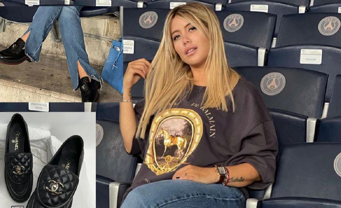 Wanda Nara compartió imágenes del look que utilizó para ir a ver el partido del Paris Saint-Germain y deslumbró a todos con sus lujosos mocasines. &nbsp;