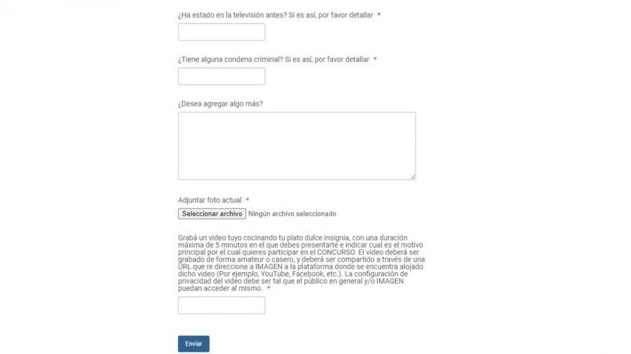 El tremendo cuestionario de Bake Off para inscribirse este año. 