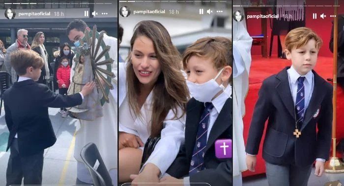 Pampita y Vicuña celebraron la comunión de Beltrán. 