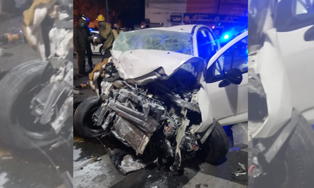 El choque en Rosario fue de características espectaculares por la forma en que quedó el automóvil. El choque en Rosario fue de características espectaculares por la forma en que quedó el automóvil.