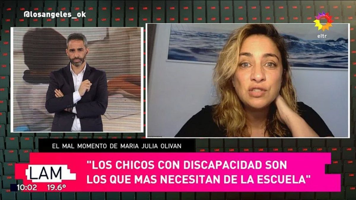 María Julia Oliván se emocionó al hablar de su hijo y el cierres de las escuelas