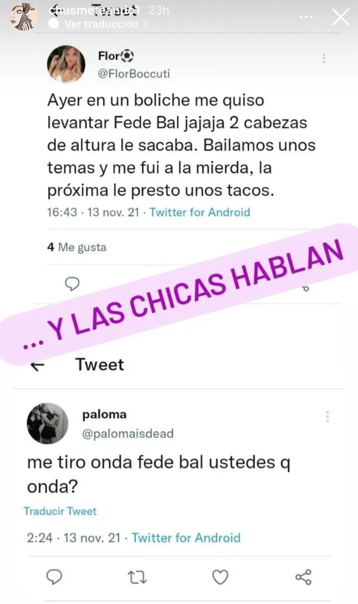 El tremendo escrache a Fede Bal por intentar seducir mujeres en un boliche.&nbsp;