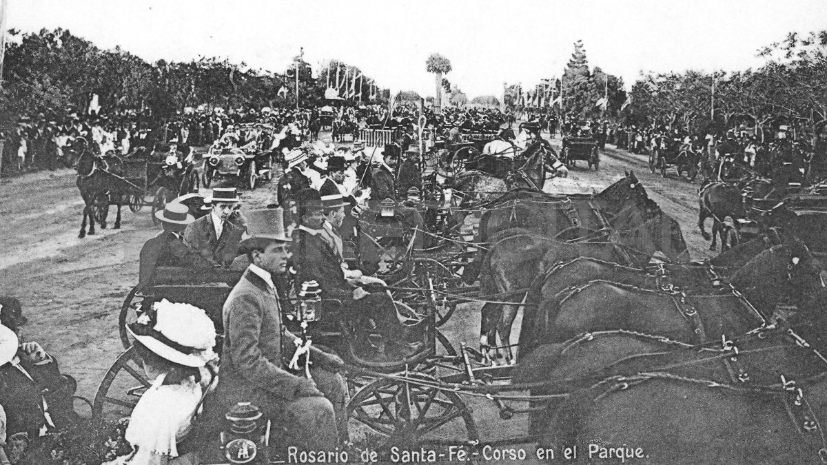 El festejo de los corsos era una de las tradiciones del Parque de la Independencia.
