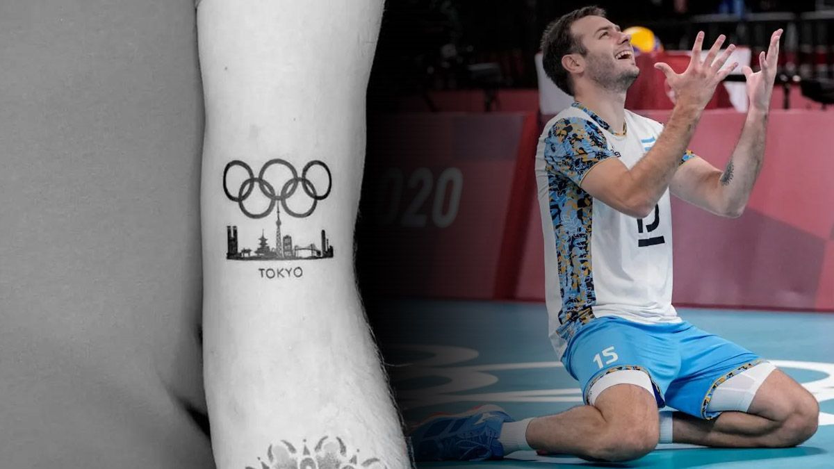 El santafesino Luciano De Cecco se tatuó en honor su medalla en los Juego Olímpicos de Tokio