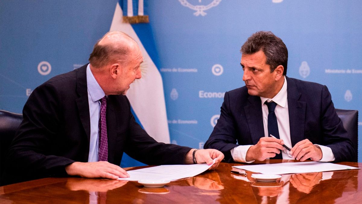 Sergio Massa junto al gobernador de Santa Fe