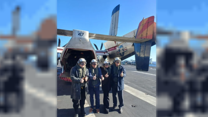 Milei viajó a Mar del Plata para fotografiarse en el portaaviones estadounidense USS Nimitz