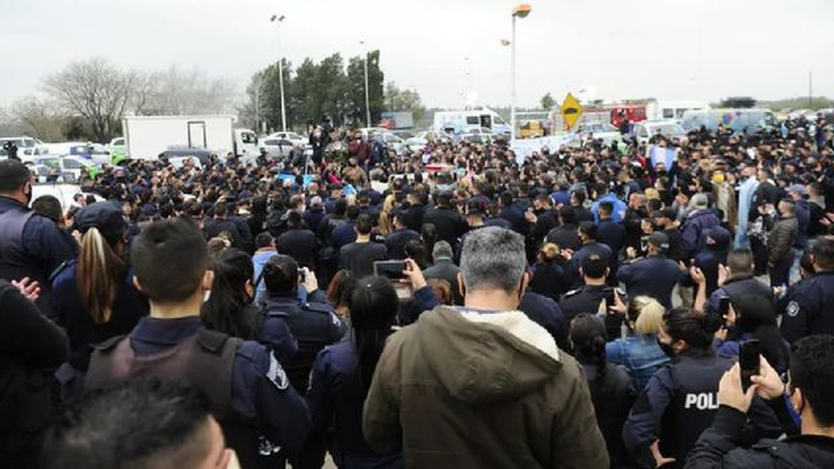 La protesta de la policía bonaerense que se replicó en diferentes puntos, en septiembre de 2020.