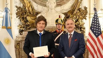 Javier Milei recibió al embajador estadounidense, Peter Lamelas, en medio del conflicto en Medio Oriente