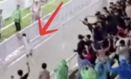 El festejo de gol de Mierza Firjatullah. El festejo de gol de Mierza Firjatullah.