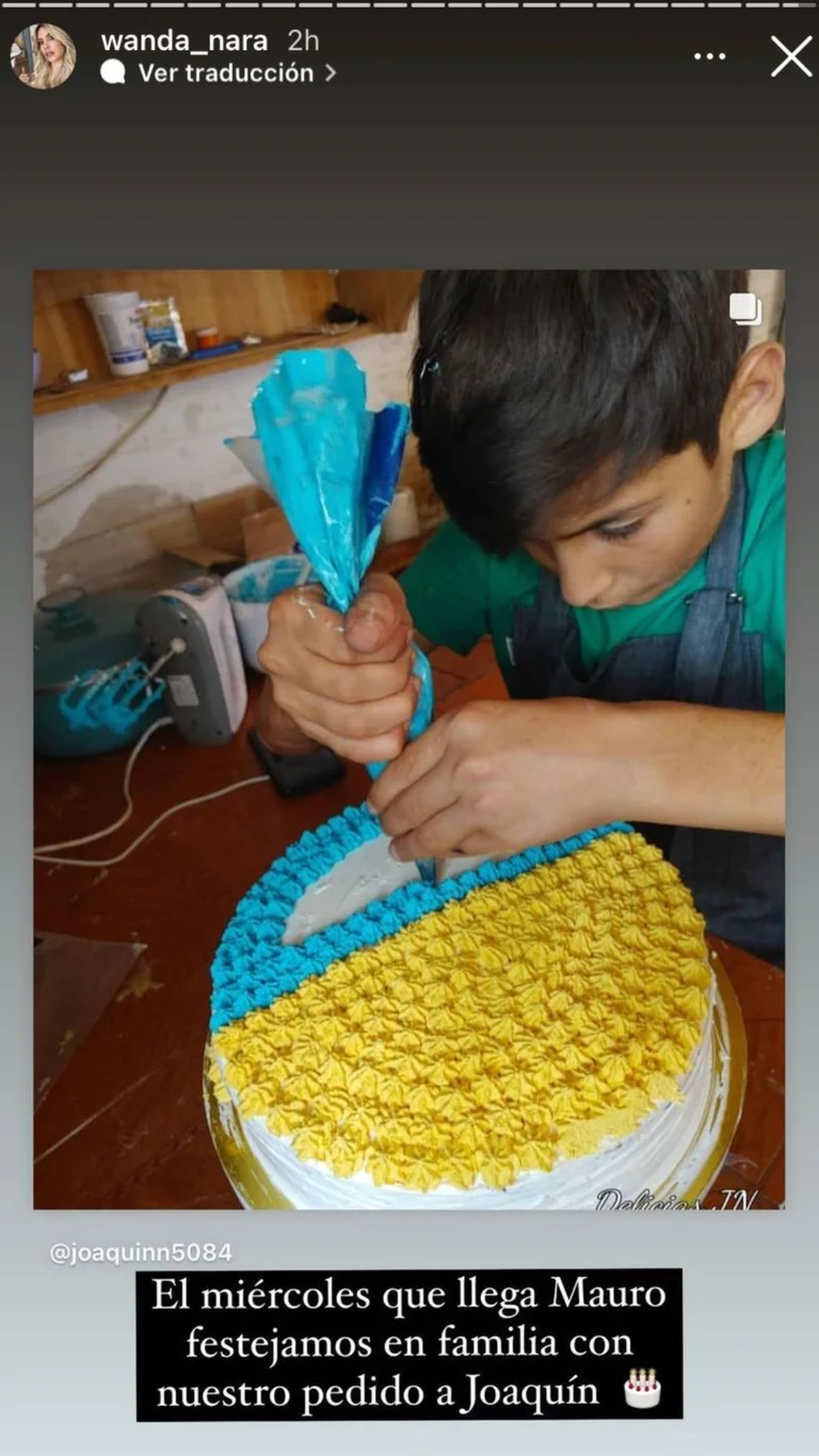Wanda Nara aclar&oacute; que su hijo Constantino tendr&aacute; otro festejo y ser&aacute; Joaqu&iacute;n el encargado de hacerle la torta.