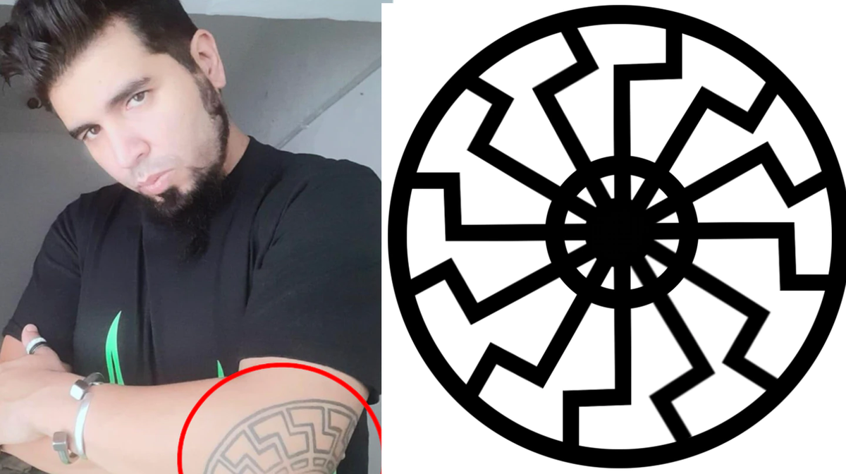El símbolo nazi que lleva tatuado el atacante de Cristina Kirchner.