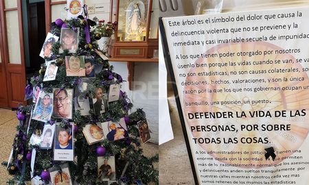 Árbol de la Memoria con los nombres y fotos de las víctimas de la inseguridad Árbol de la Memoria con los nombres y fotos de las víctimas de la inseguridad