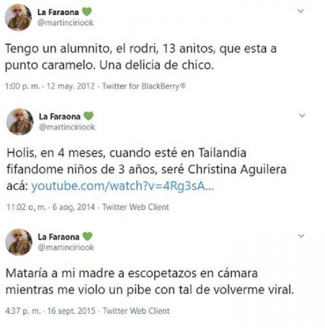 Algunos de los comentarios que hizo "La Faraona".