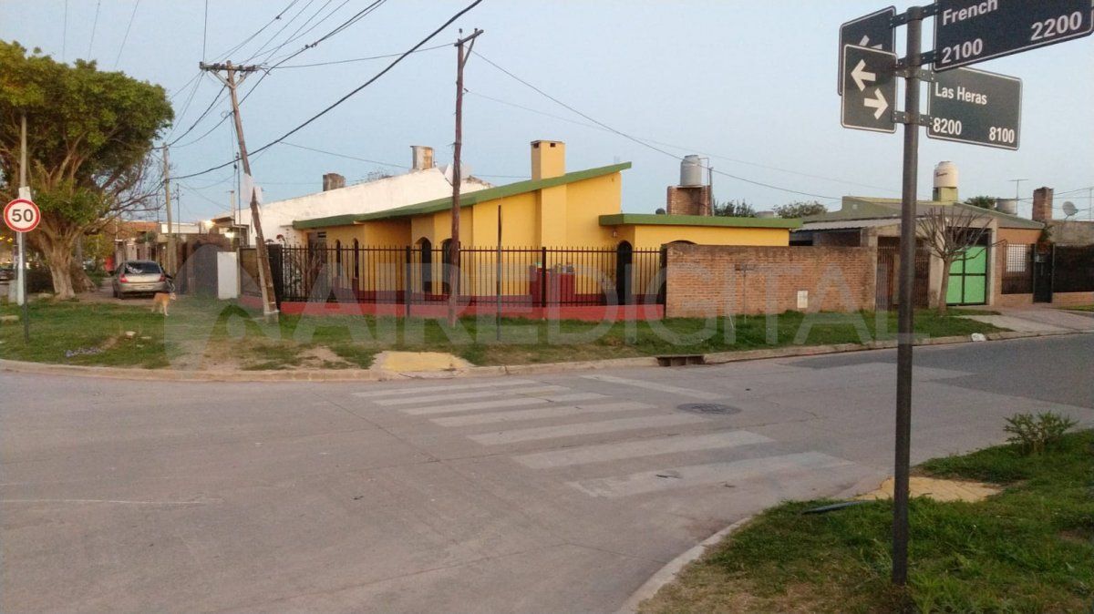 Las Heras y French, esquina en la que ocurrió el siniestro vial.