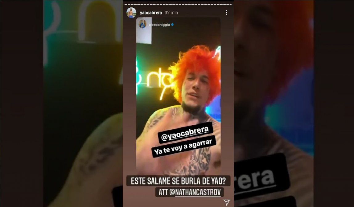 Alex Caniggia insultó y amenazó a los fans de Yao Cabrera por la manifestación en el obelisco &nbsp;