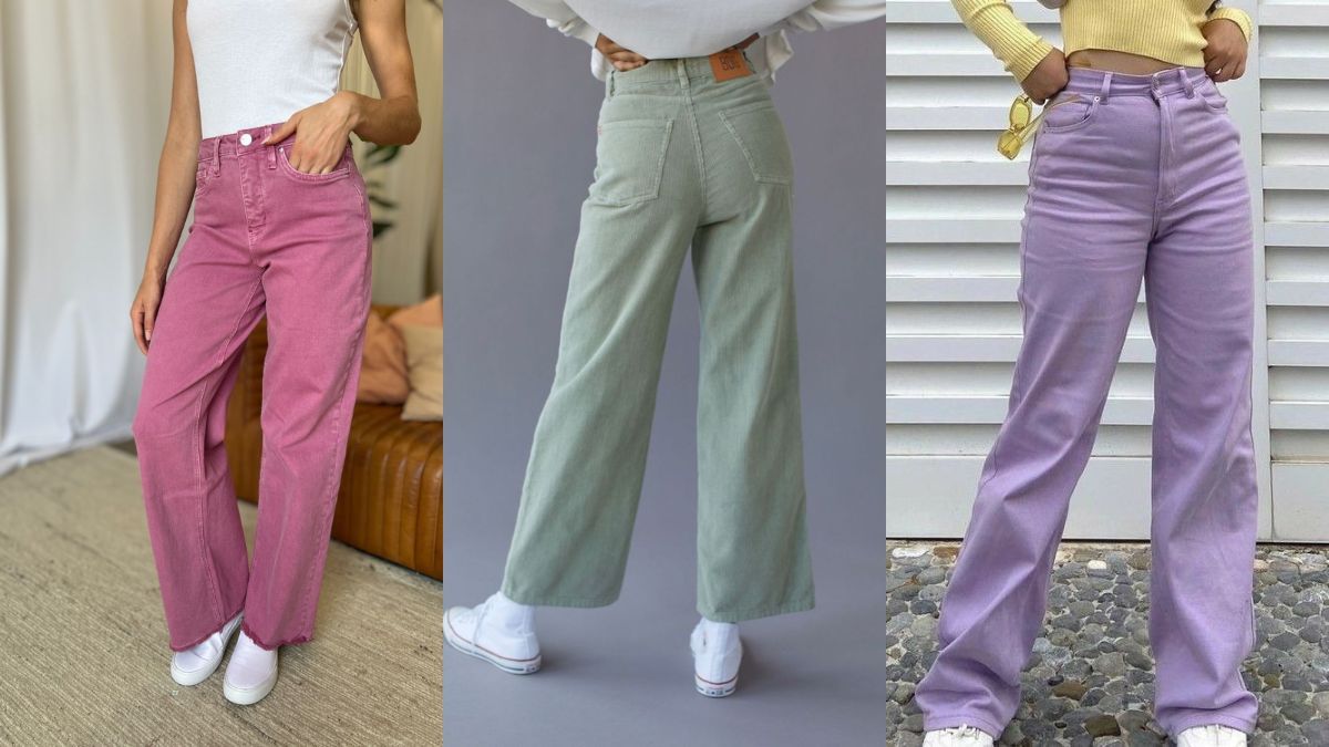 El jeans de colores otorgan un giro fresco y romántico. El jeans de colores otorgan un giro fresco y romántico.