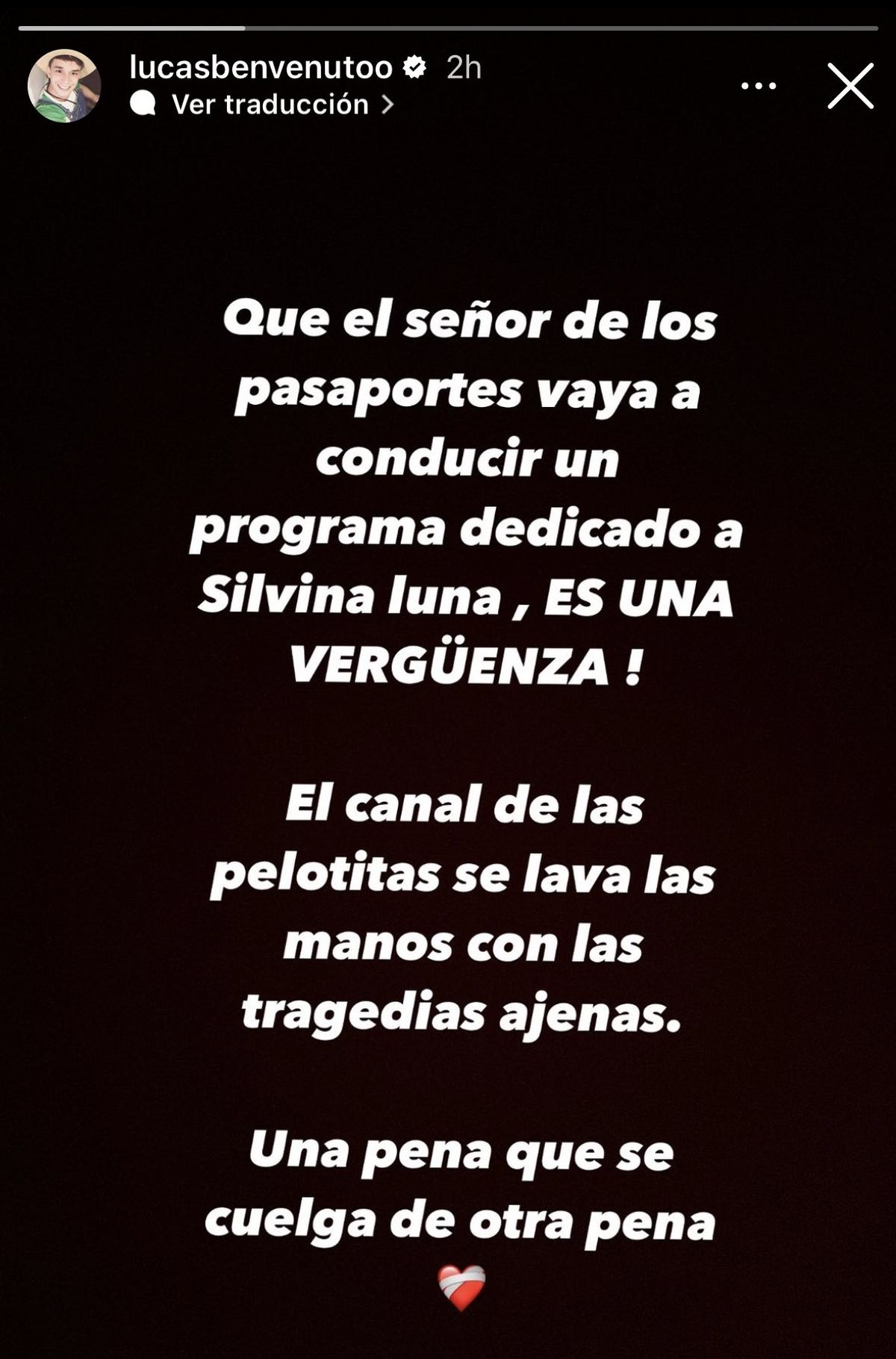 Lucas Benvenuto apuntó contra Marley y Telefe. Lucas Benvenuto apuntó contra Marley y Telefe.