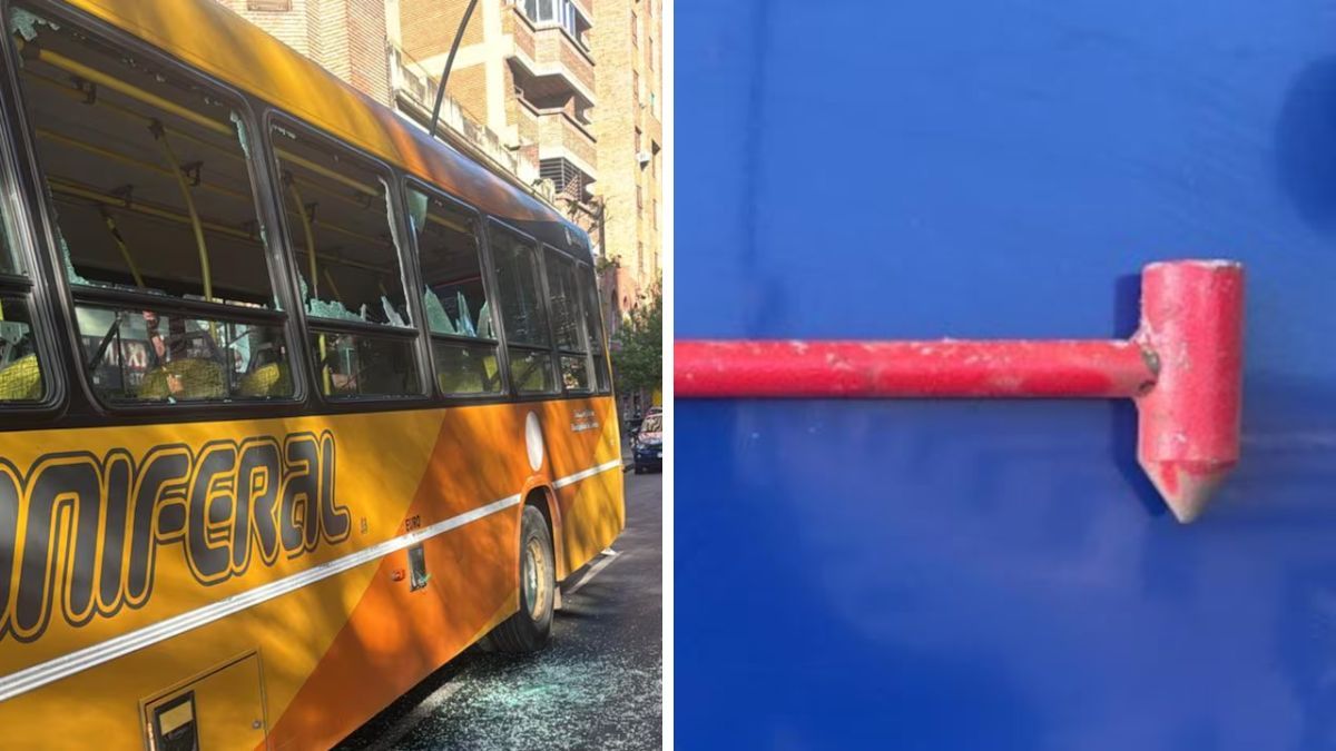 El martillo de emergencia con el que el pasajero destrozó el colectivo en Córdoba. El martillo de emergencia con el que el pasajero destrozó el colectivo en Córdoba.