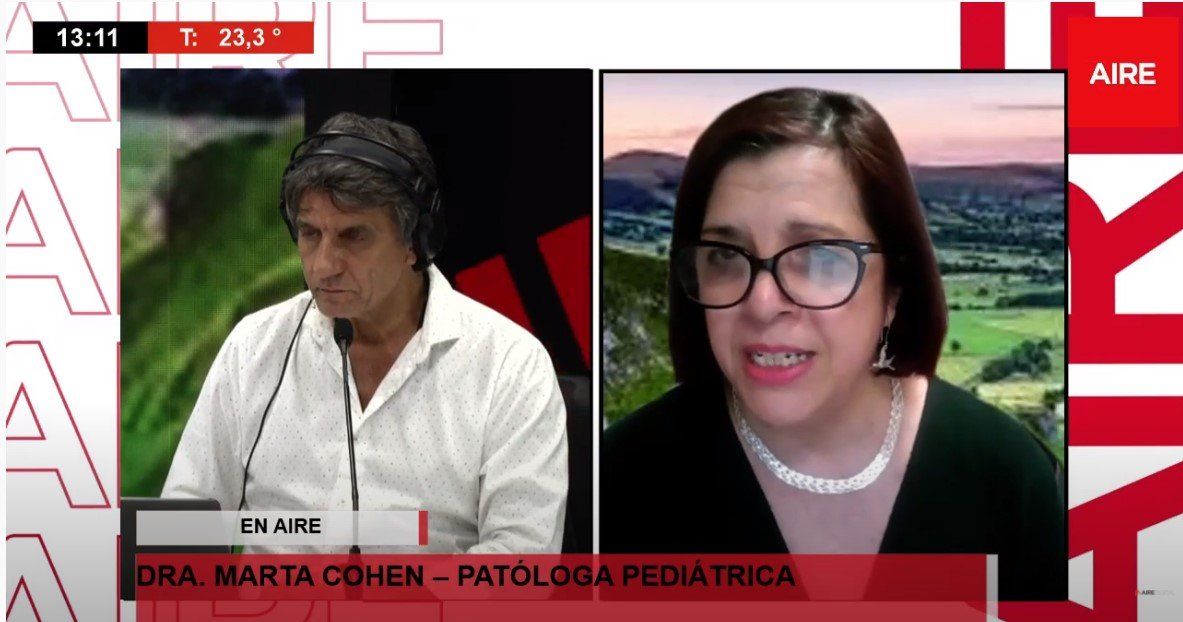 Marta Cohen durante la entrevista con Luis Mino en Ahora Vengo.