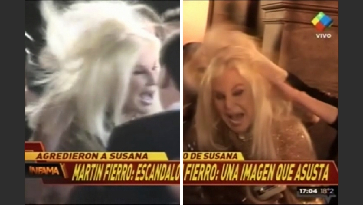 Se filtró un video donde le tiraron el pelo a Susana Giménez en los Martín Fierro: el feroz ataque&nbsp;