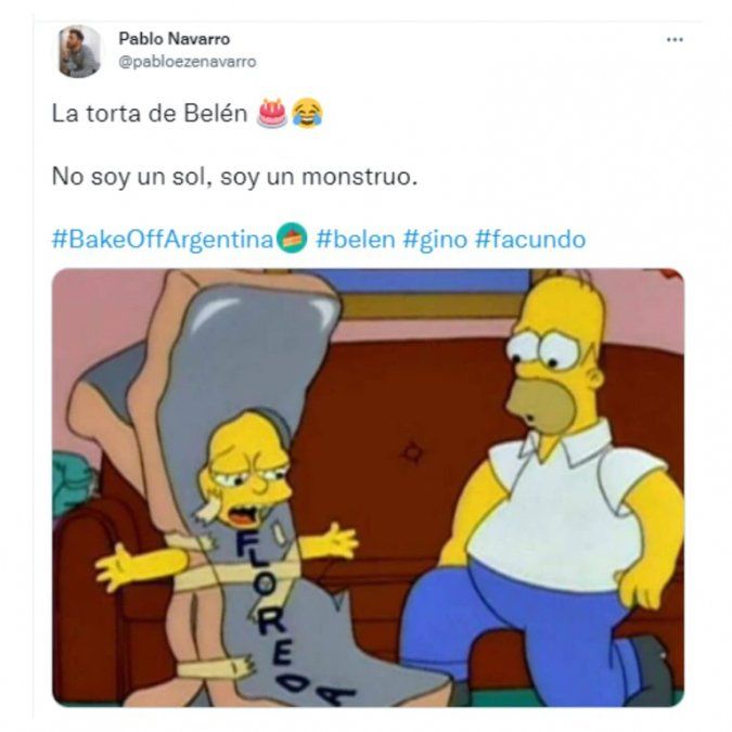 Los usuarios en las redes sociales no perdonaron a Belén de Bake Off Argentina.