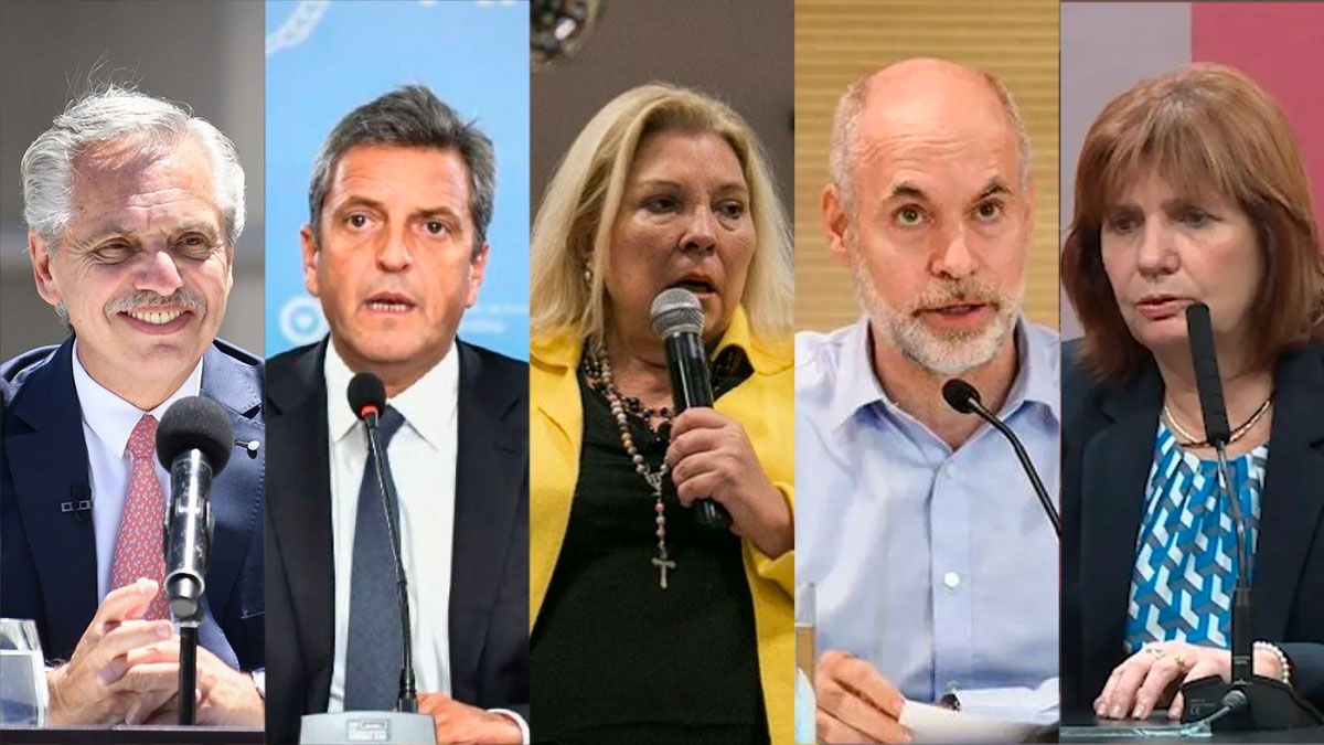 Alberto Fernández y Sergio Massa por el Frente de Todos y Elisa Carrió