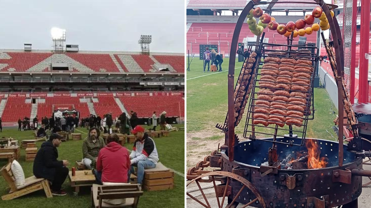 Los hinchas de Independiente explotaron de enojo en Twitter tras la viralización de una imagen donde se ve a hinchas comiendo un asado en el campo de juego de su estadio.