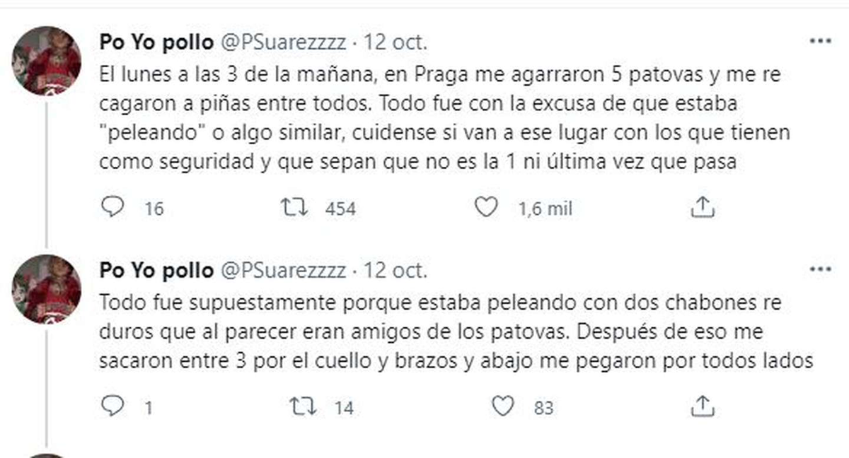 El descargo de la víctima en las redes sociales. 