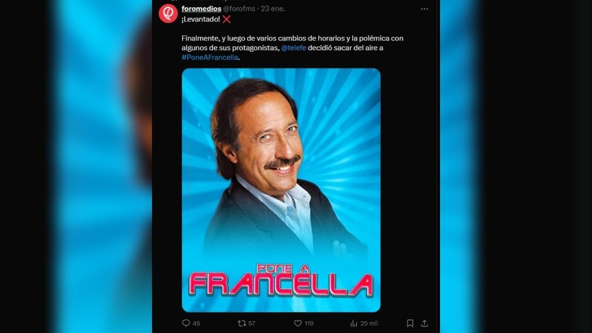 Tras la polémica con el programa de Guillermo Francella, Telefe levantó el ciclo. Tras la polémica con el programa de Guillermo Francella, Telefe levantó el ciclo.