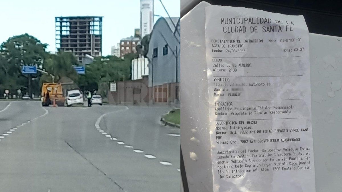 A las 3.37 de esta madrugada se labr&oacute; el acta de infracci&oacute;n. Pero el due&ntilde;o del Peugeot abandonado en plena Av. Alem no aparec&iacute;a.