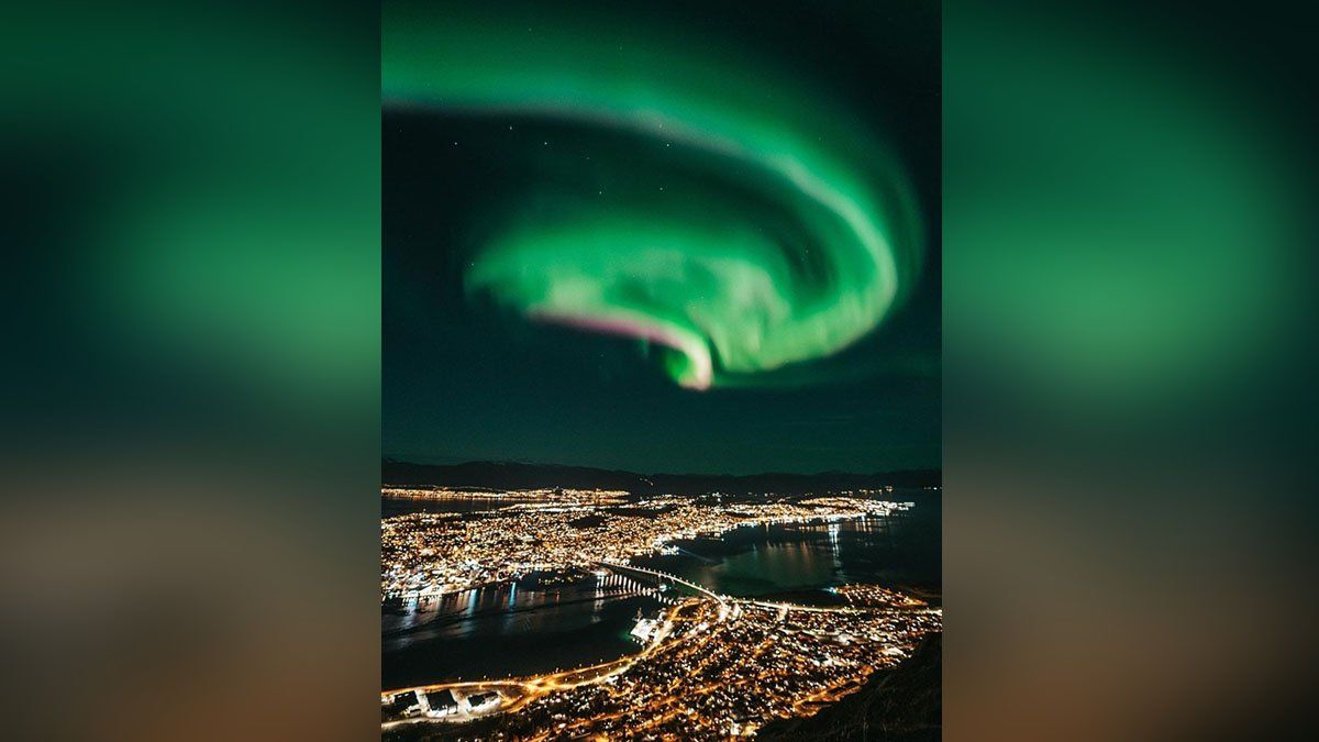 Una impresionante aurora en Noruega este fin de semana.