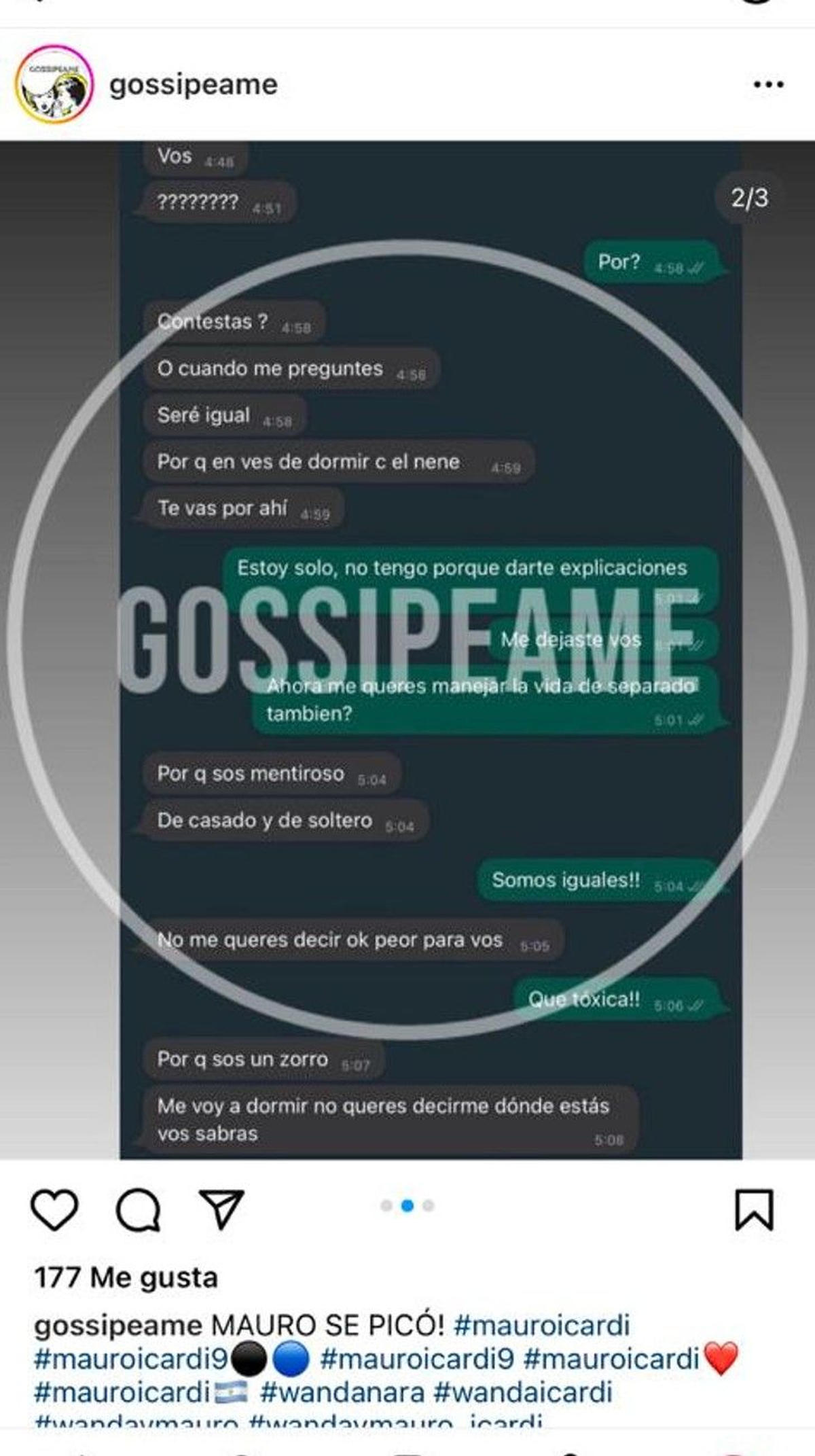 Mauro Icardi publicó fuertes chats con Wanda Nara y los borró 