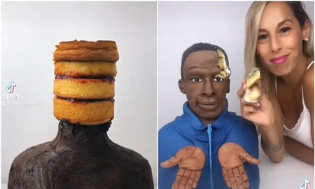 La joven que se hizo viral en las redes sociales por hacer famosos de tortas. La joven que se hizo viral en las redes sociales por hacer famosos de tortas.