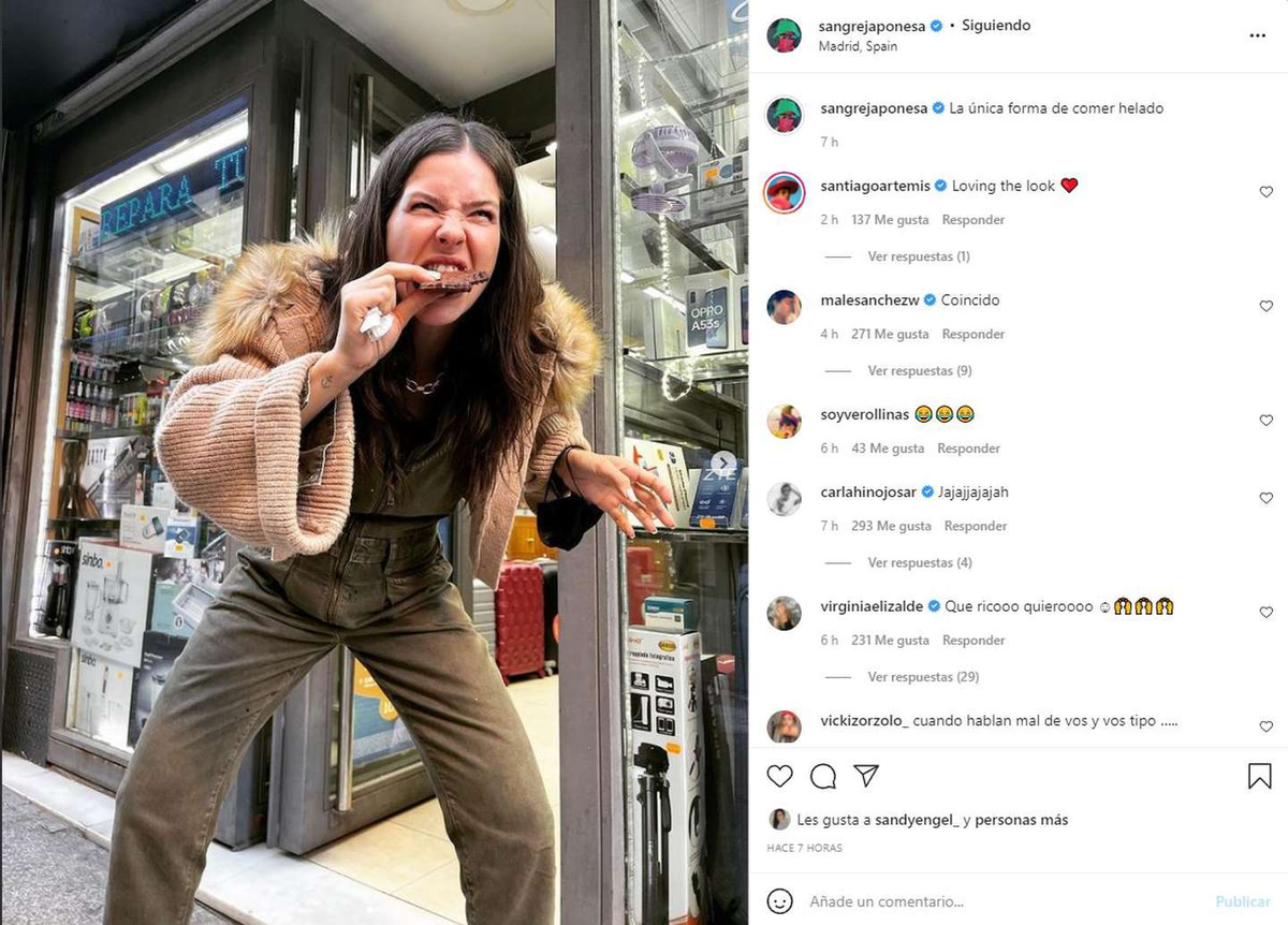 La China Suárez subió una foto con un helado, pero generó polémica.