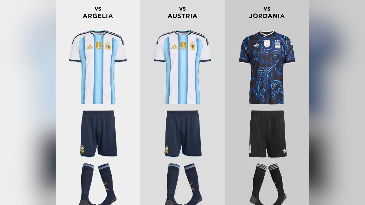 Las camisetas de la Scaloneta para los tres partidos. Las camisetas de la Scaloneta para los tres partidos.