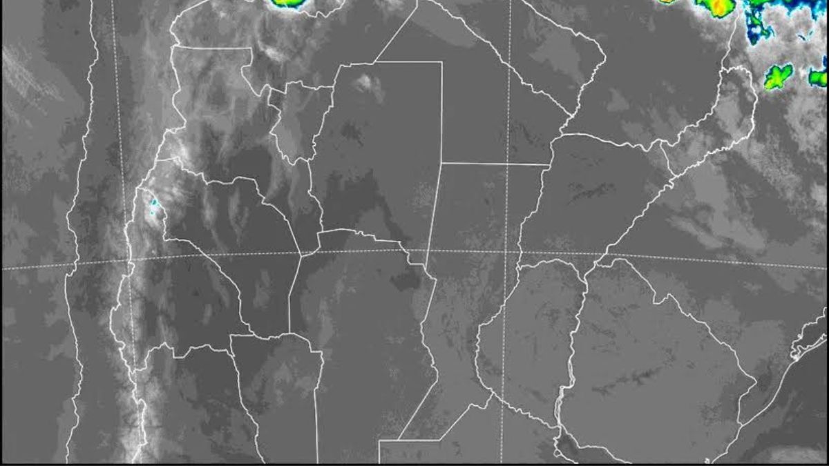 La imagen satelital confirma que toda la regi&oacute;n contin&uacute;a con cielo despejado, situaci&oacute;n que se repetir&aacute; en el corto plazo.