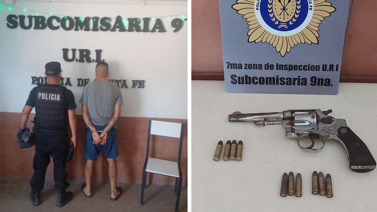 La policía secuestró un arma de fuego tipo revólver calibre 32.&nbsp;