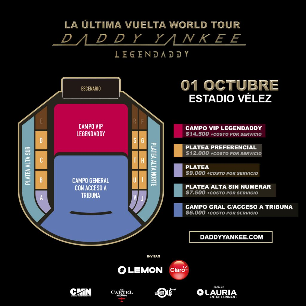 ¿Cuánto salen las entradas para ver a Daddy Yankee en la Argentina?