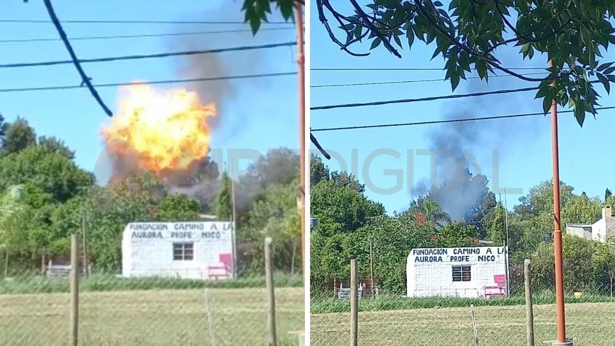 Video: registraron un impactante incendio en una casa de Sauce Viejo donde vendían garrafas