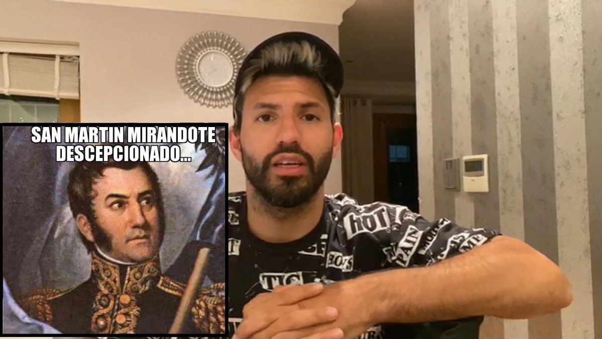 El papelón del Kun Agüero: no se acordaba el nombre de San Martín y puso en duda que haya cruzado Los Andes