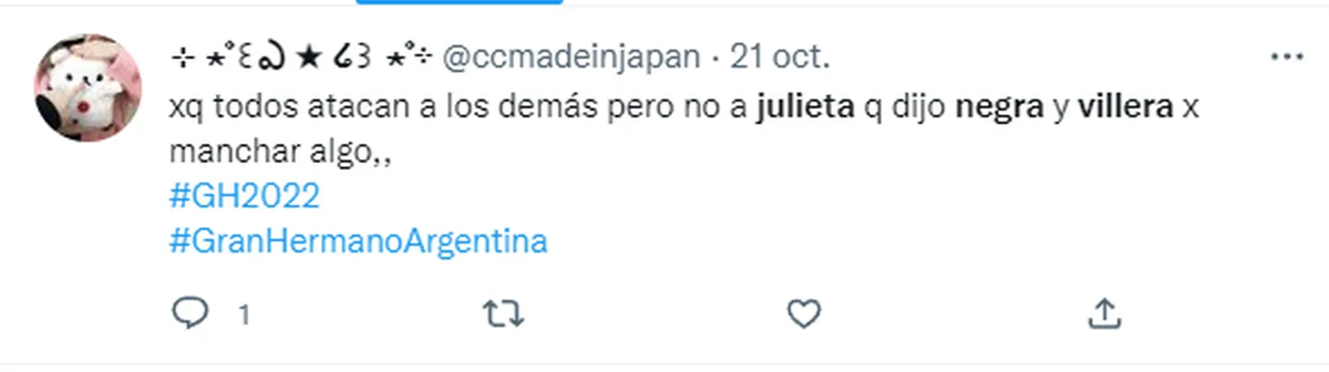 Antes de que Julieta Poggio lo hiciera público en Gran Hermano, muchos usuarios habían vuelto a sacar sus dichos a la luz. (Foto: Captura Twitter / ccmadeinjapan).