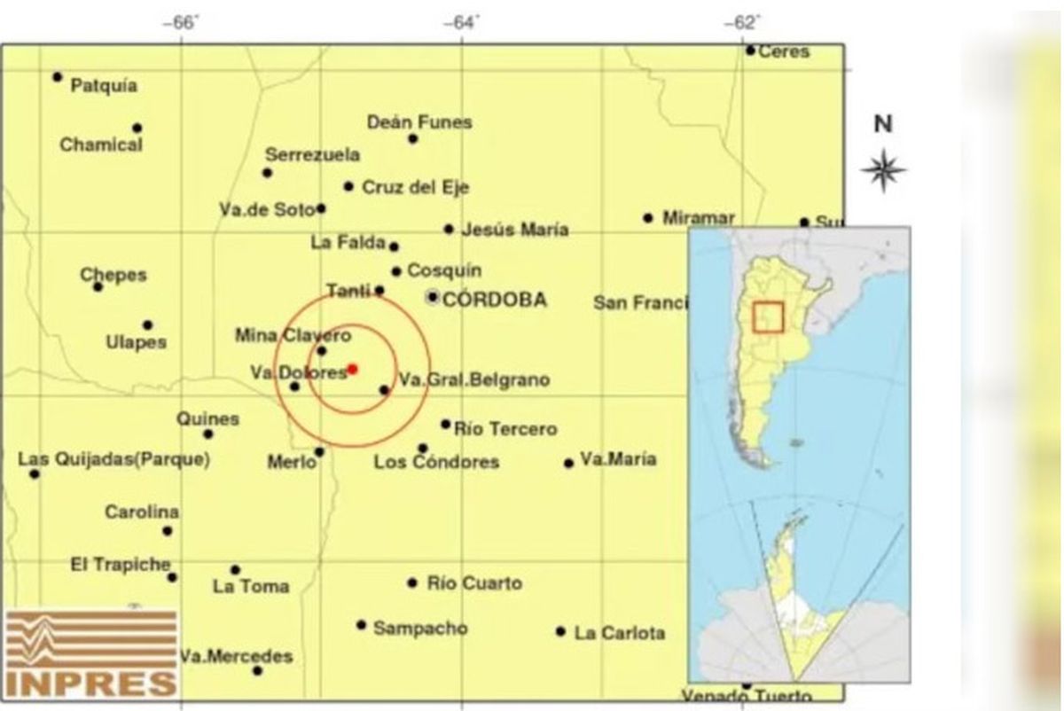 Un sismo de baja magnitud se registró este domingo a las 8:28, y su movimiento fue percibido en diversas localidades del interior de la provincia de Córdoba. Un sismo de baja magnitud se registró este domingo a las 8:28, y su movimiento fue percibido en diversas localidades del interior de la provincia de Córdoba.